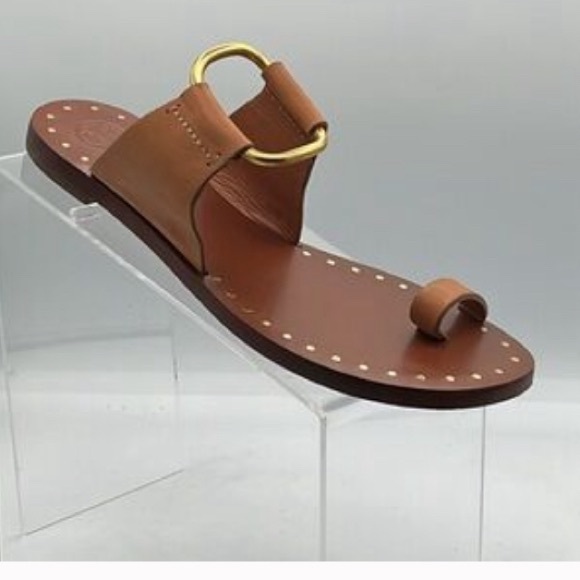 Tory Burch Shoes - Tory Burch Brannan Studded Brown Sandals Toe Ring  Women’s Size 9M Leather 47605